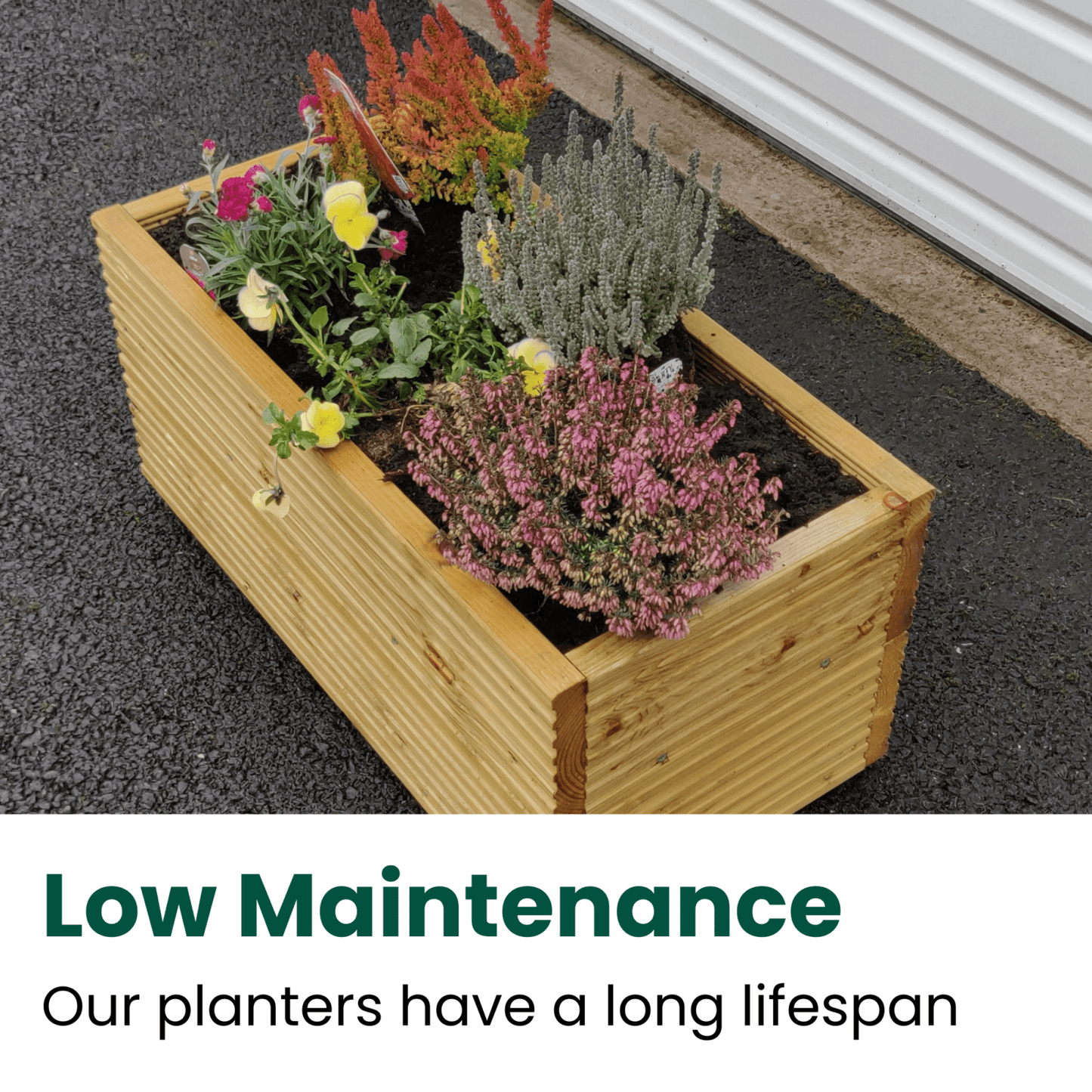 Medium Rectangular Wooden Planter