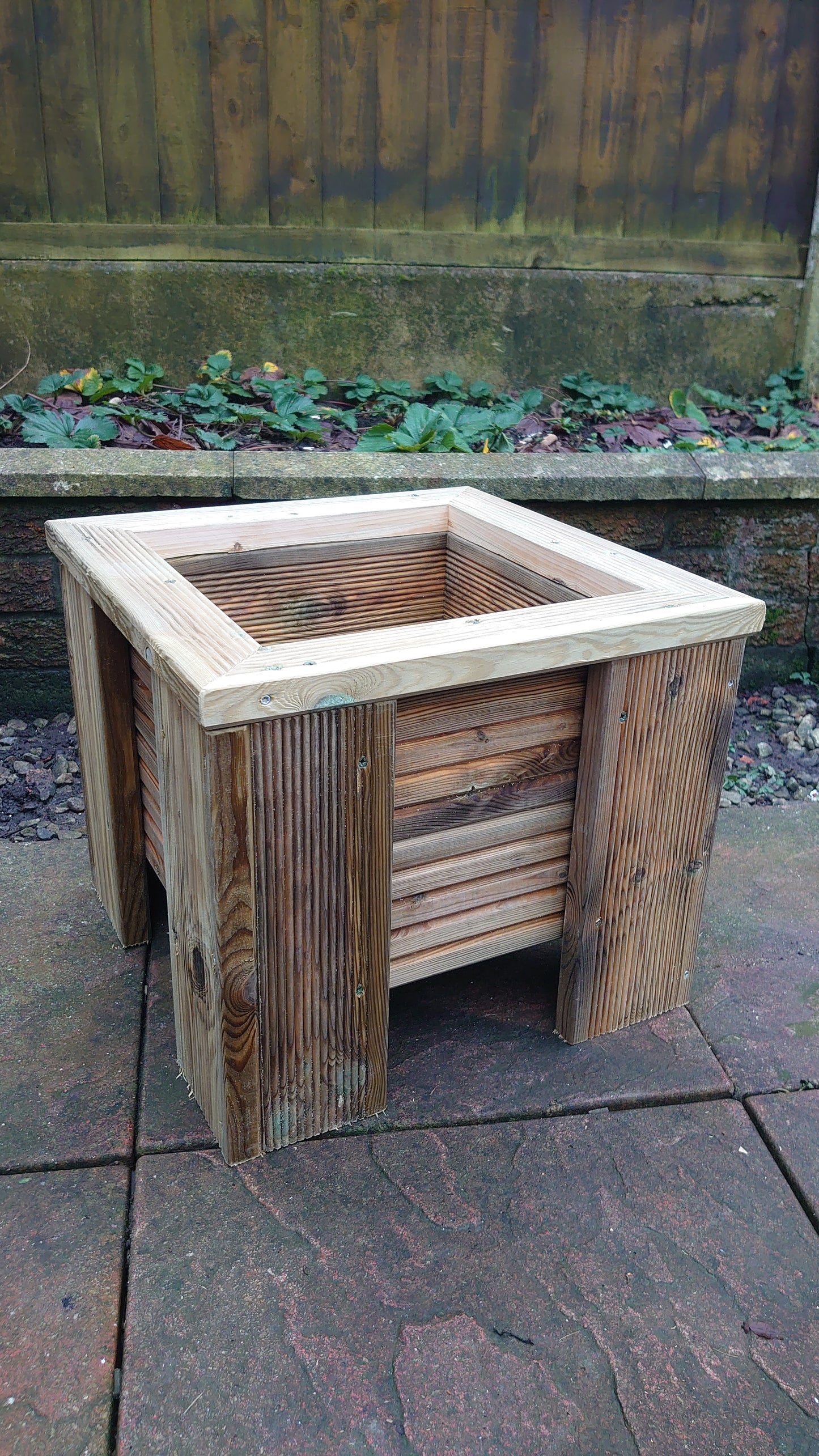 Treated decking square planter, Outdoor planter box, Decking wood solid planter.