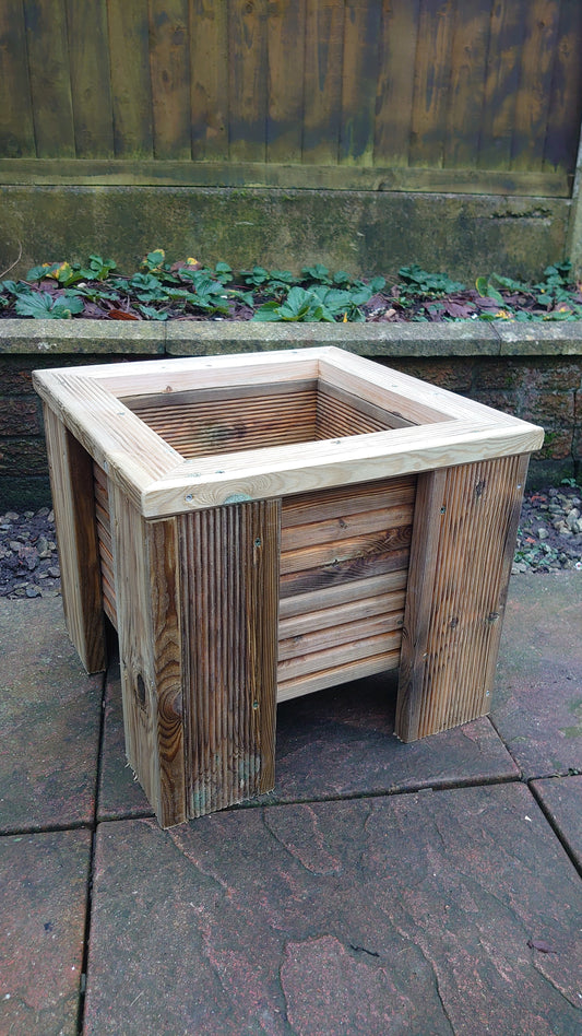 Treated decking square planter, Outdoor planter box, Decking wood solid planter.