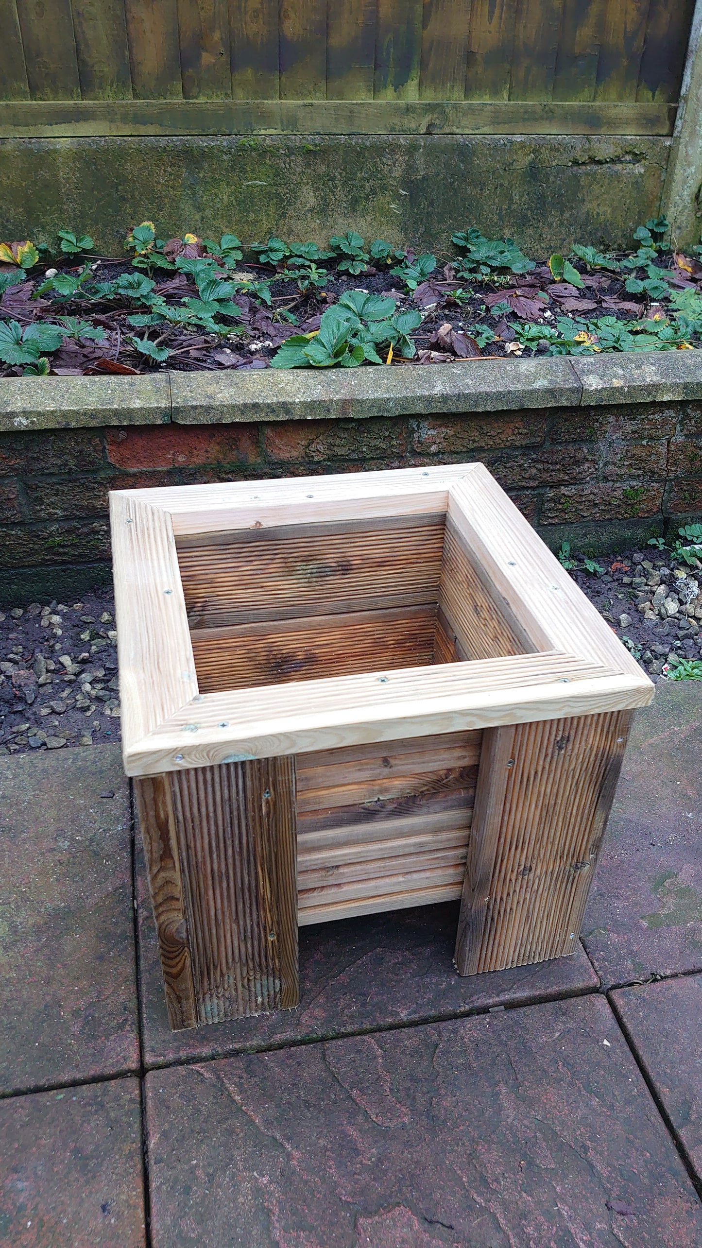 Treated decking square planter, Outdoor planter box, Decking wood solid planter.