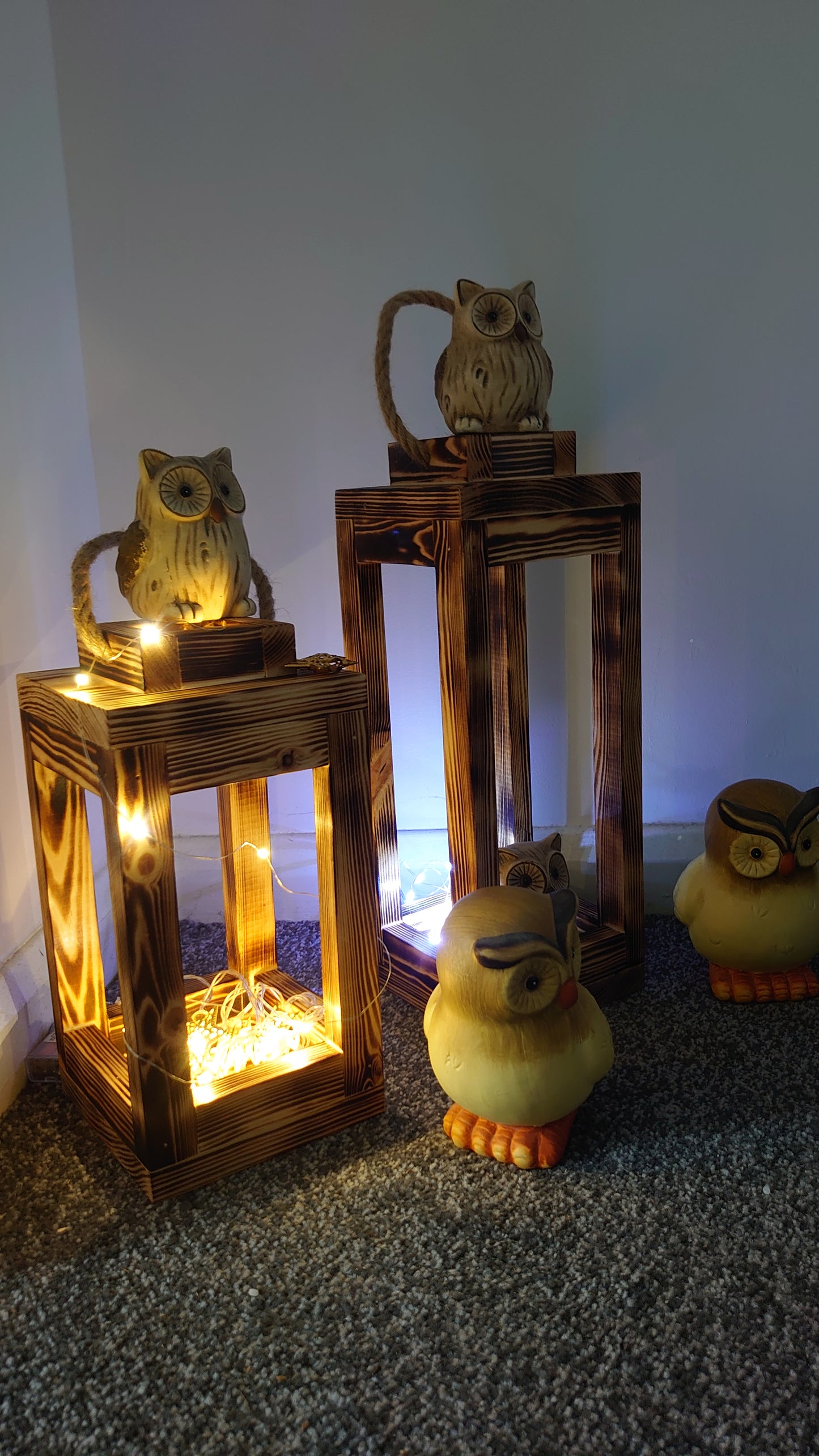 Rustic Wood Lanterns | Wood Burning | Home Decor | Floor Decorations | Reception | Wedding Centerpiece | Wedding