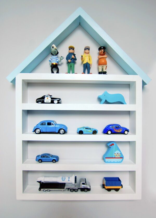 Toy Car Storage, Wooden Display Wall Shelf, Garage, Wall Shelving Unit