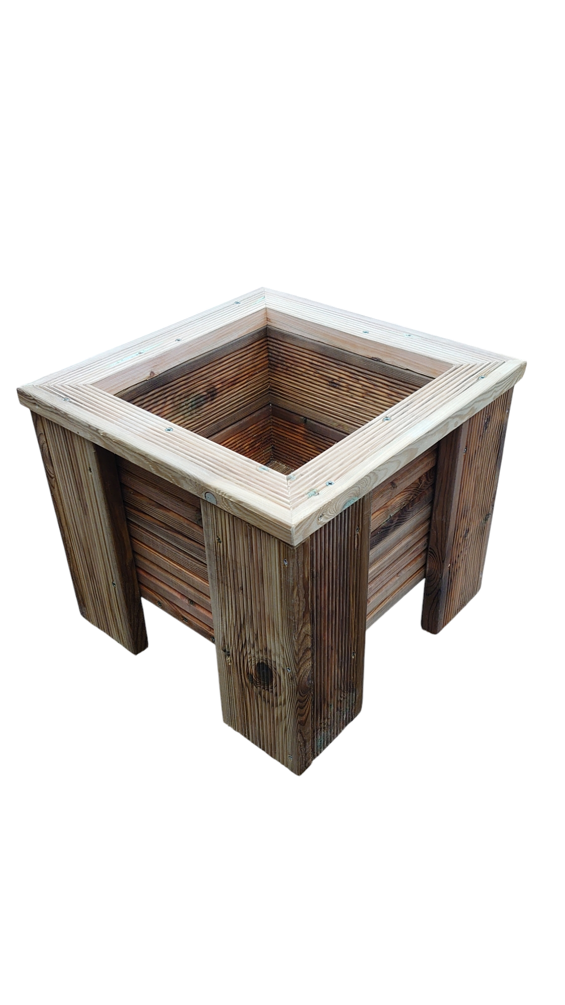 Treated decking square planter, Outdoor planter box, Decking wood solid planter.