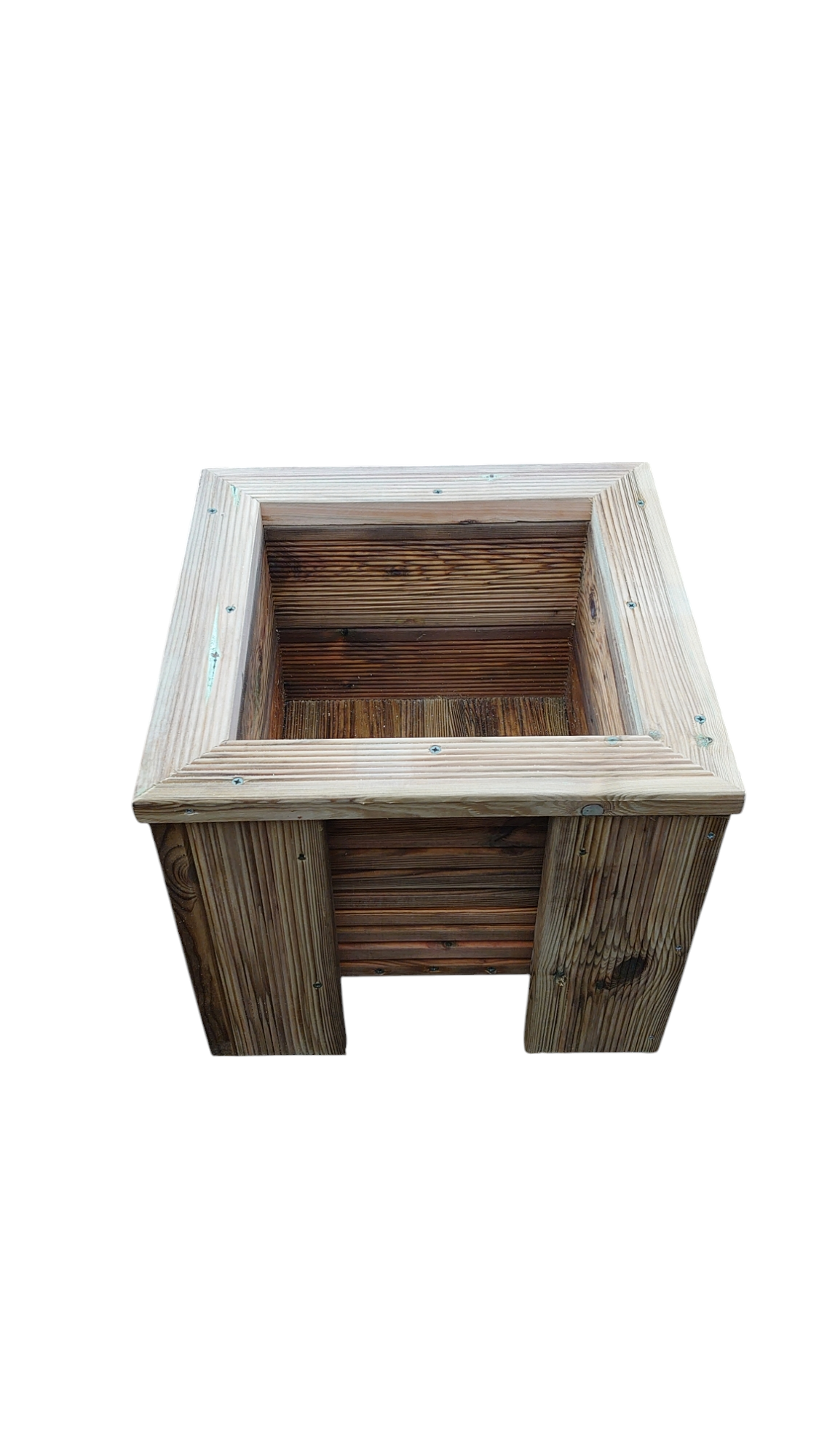 Treated decking square planter, Outdoor planter box, Decking wood solid planter.