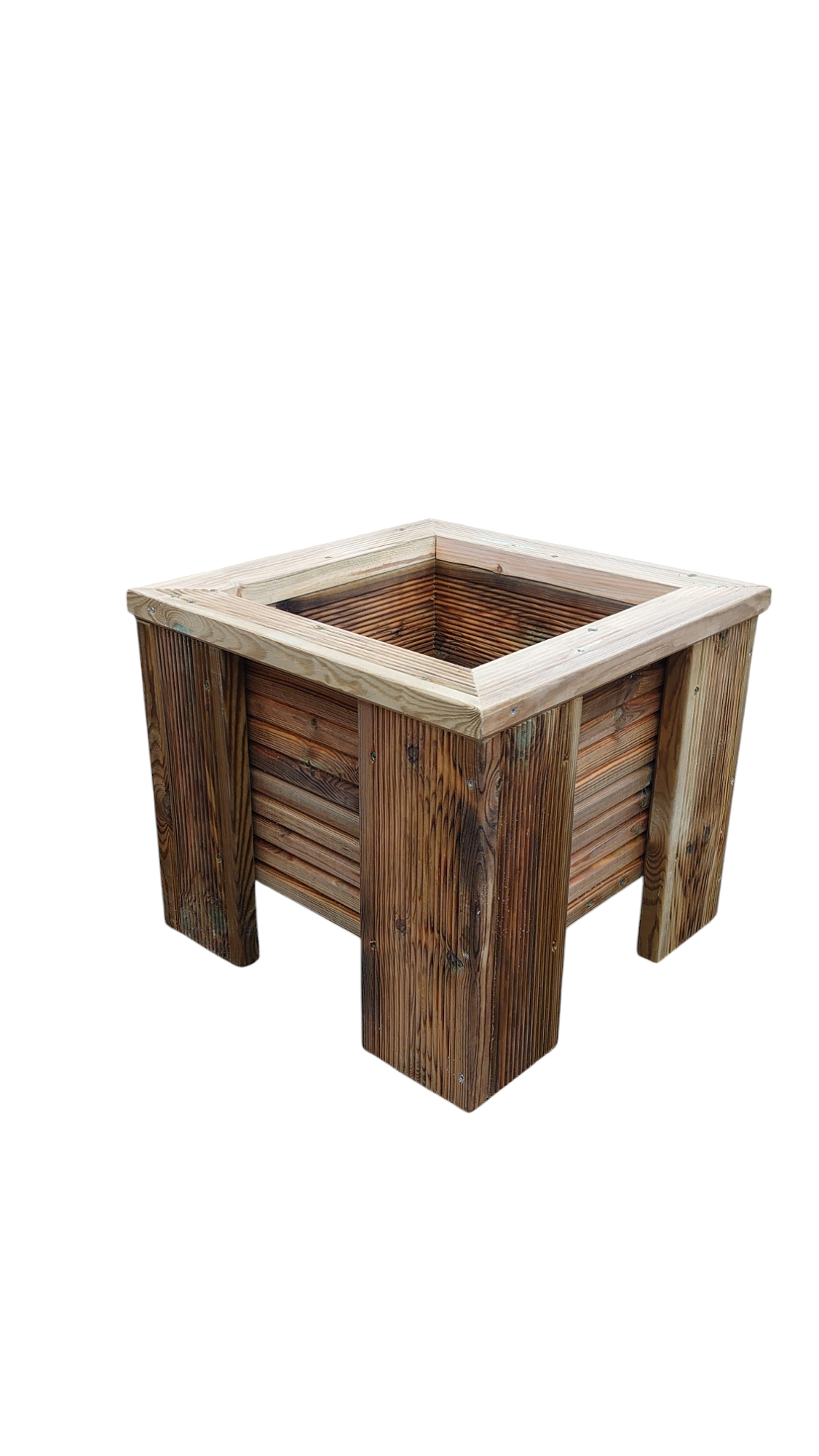 Treated decking square planter, Outdoor planter box, Decking wood solid planter.