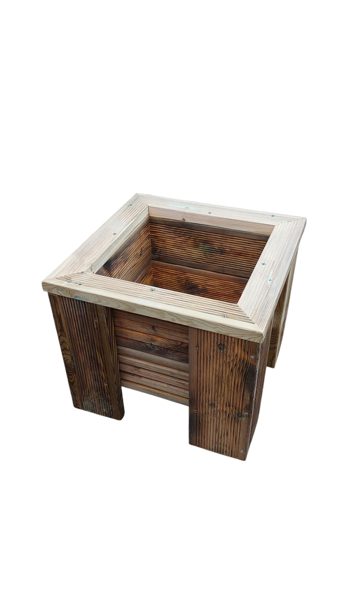 Treated decking square planter, Outdoor planter box, Decking wood solid planter.