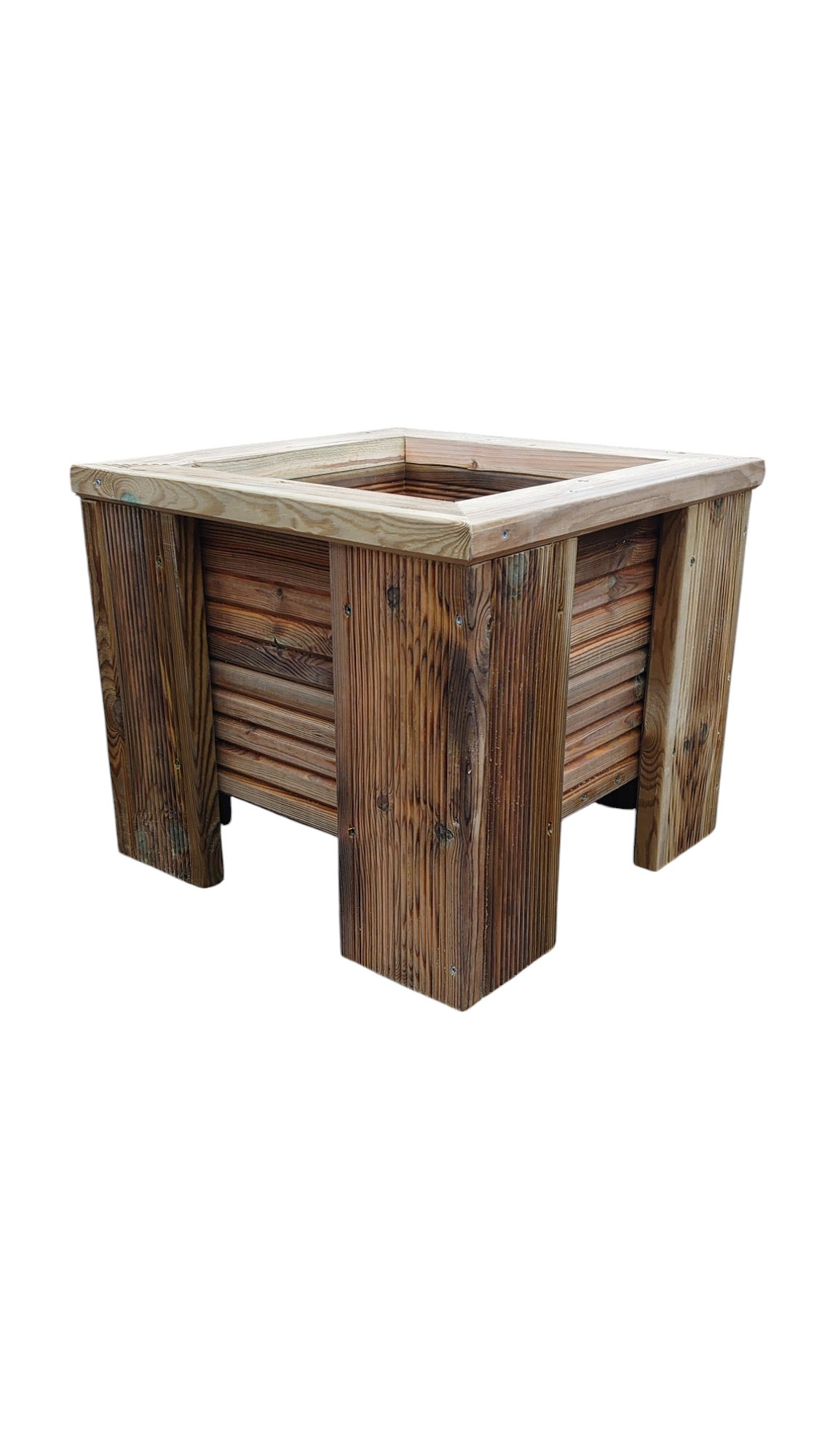 Treated decking square planter, Outdoor planter box, Decking wood solid planter.