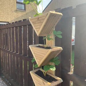 Vertical Tiered Triangle Planter, Herbs Wall Garden, Fence Hanging Planter, Strawberry Planters.