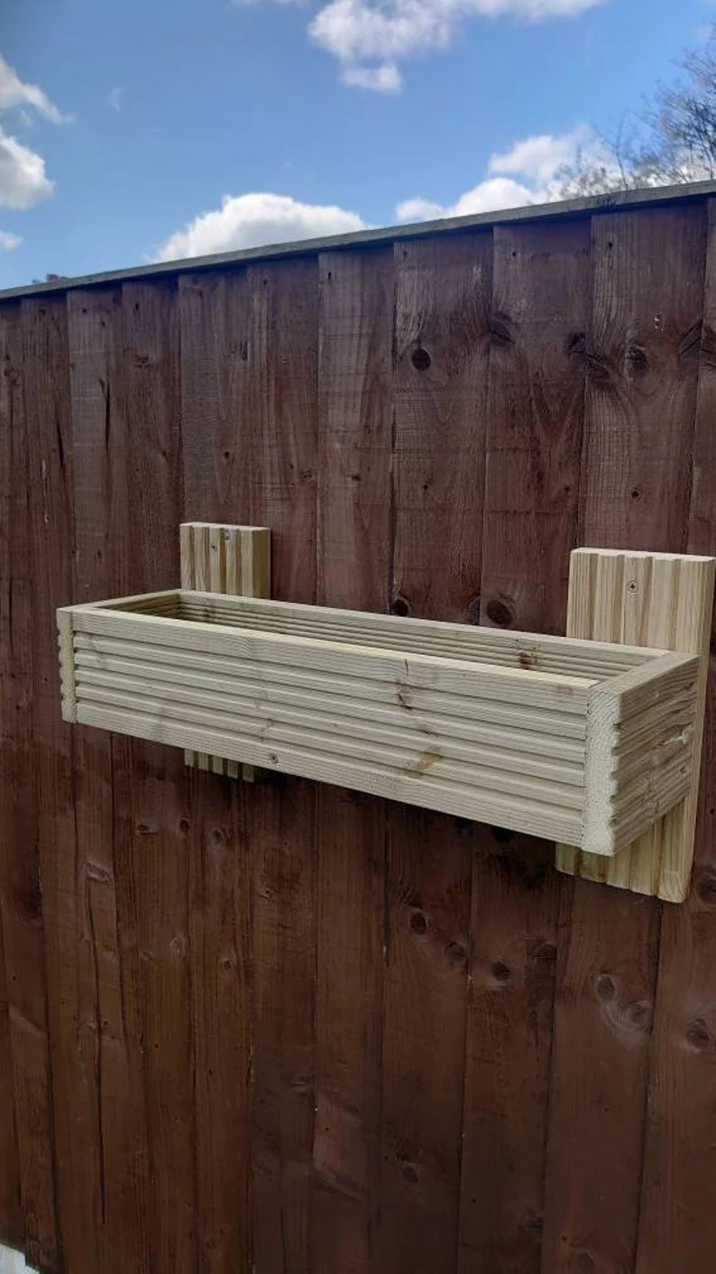 Vertical Wall Planter 60 cm Wide, Large Hanging Planter, Outdoor Herb Flower Planter,