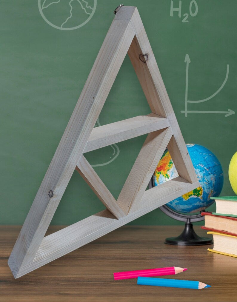 Triangle display, wall altar, display shelf, altar, Large triangle altar, triangle altar, crystal display shelf, triangle shelf