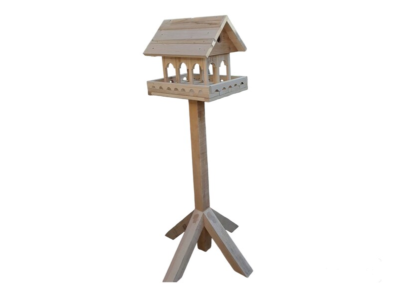 Bird Feeder Athens Garden Wild Birds Table Outdoor Bird Feeder Free Standing Wooden Feeder