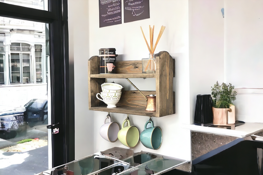 Reclaimed wood rustic shelf storage unit, Kitchen storage