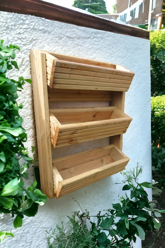 Vertical Tiered Wall Planter, Hanging Planer Box, Fence Tiered Wooden Planter.