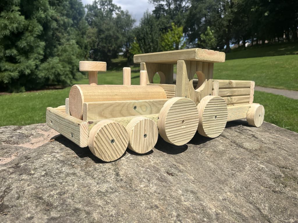 Wooden Train Planter Garden Decoration