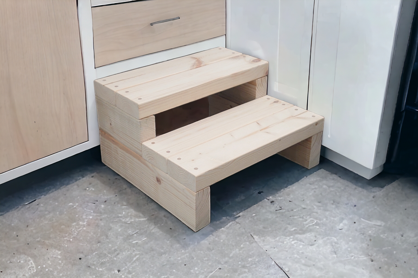 Wooden step stool, small step, flowers stand