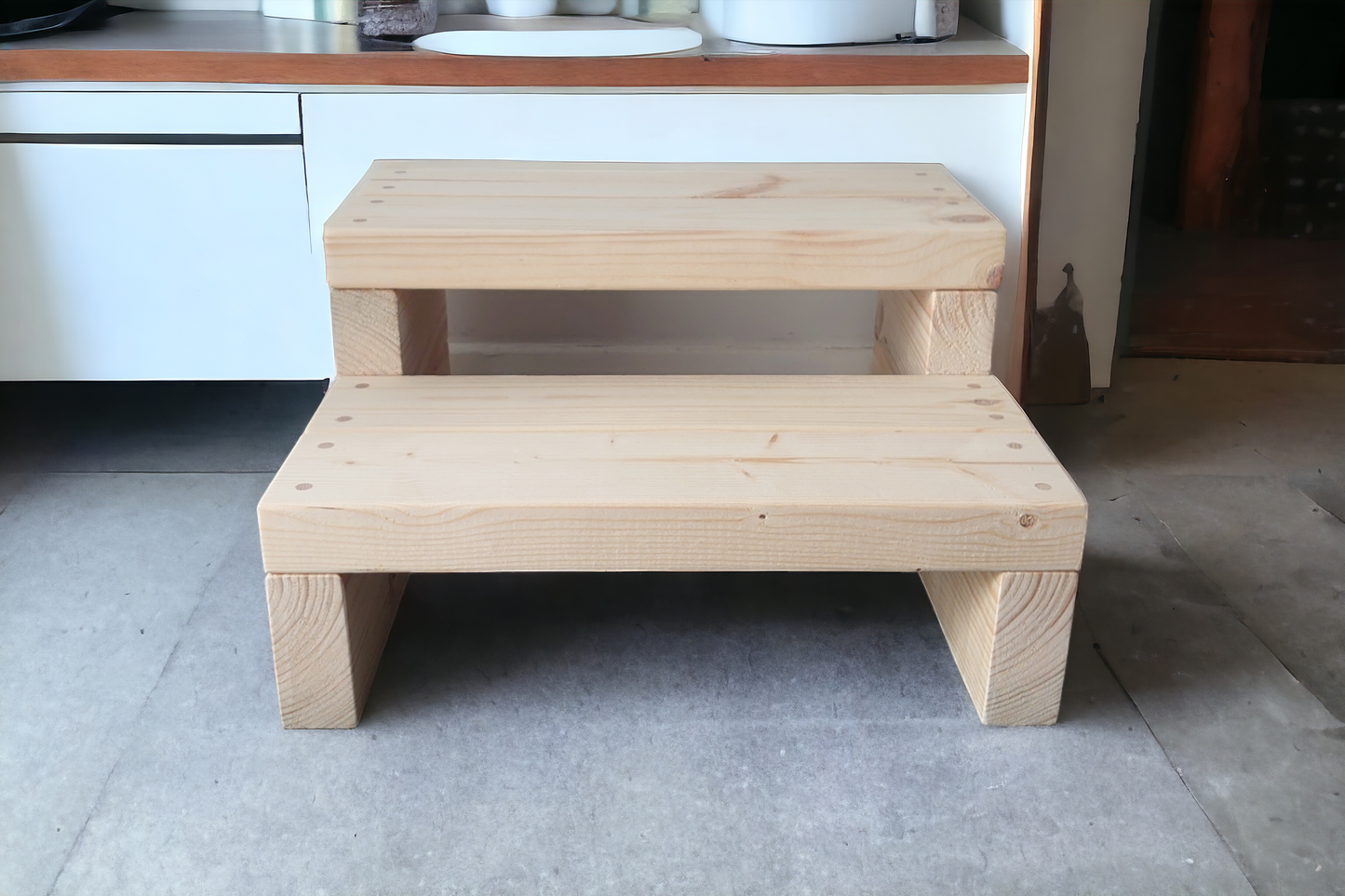 Wooden step stool, small step, flowers stand