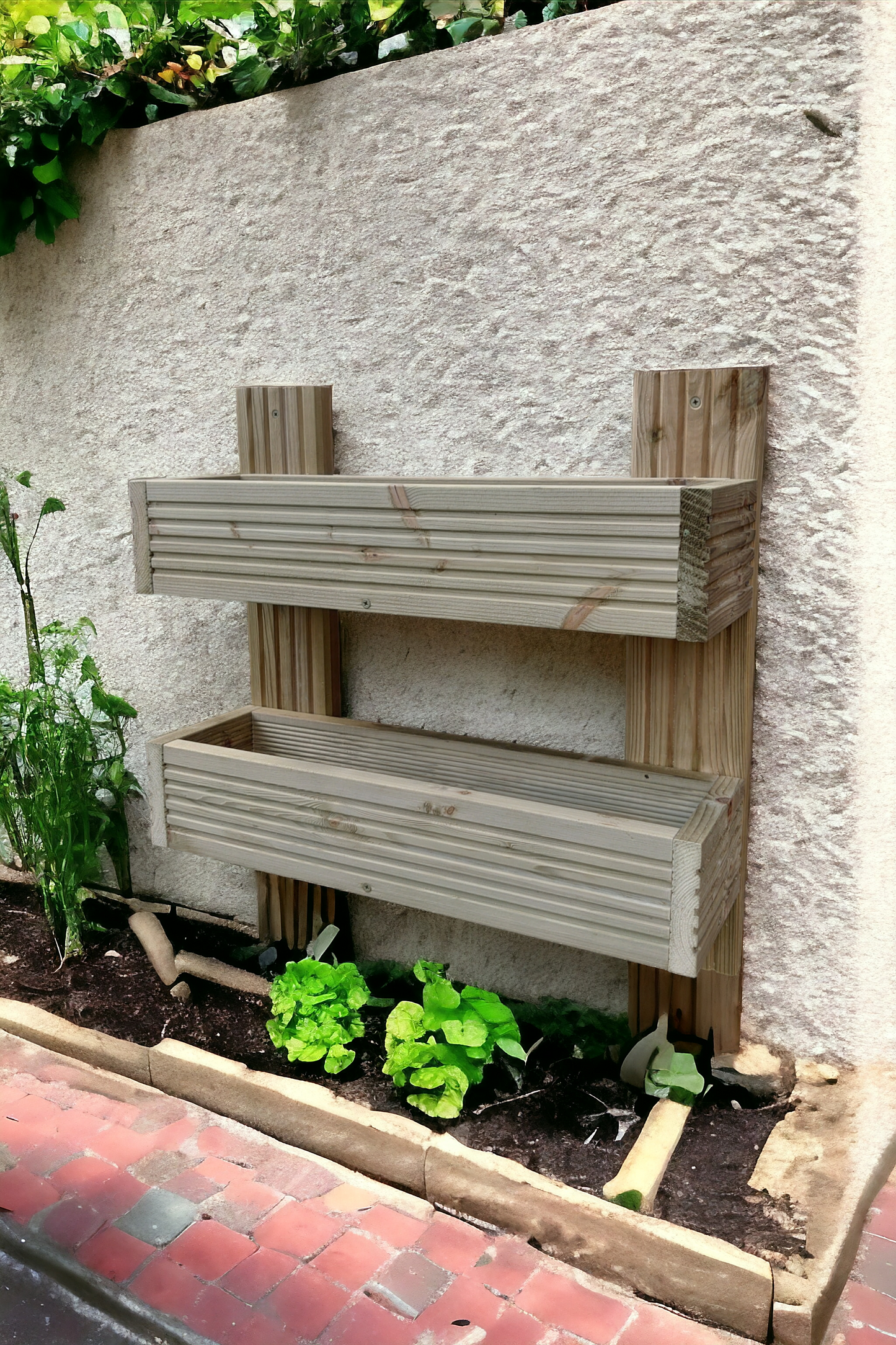 Vertical Wall Planter 60 cm Wide, Large Hanging Planter, Outdoor Herb Flower Planter,