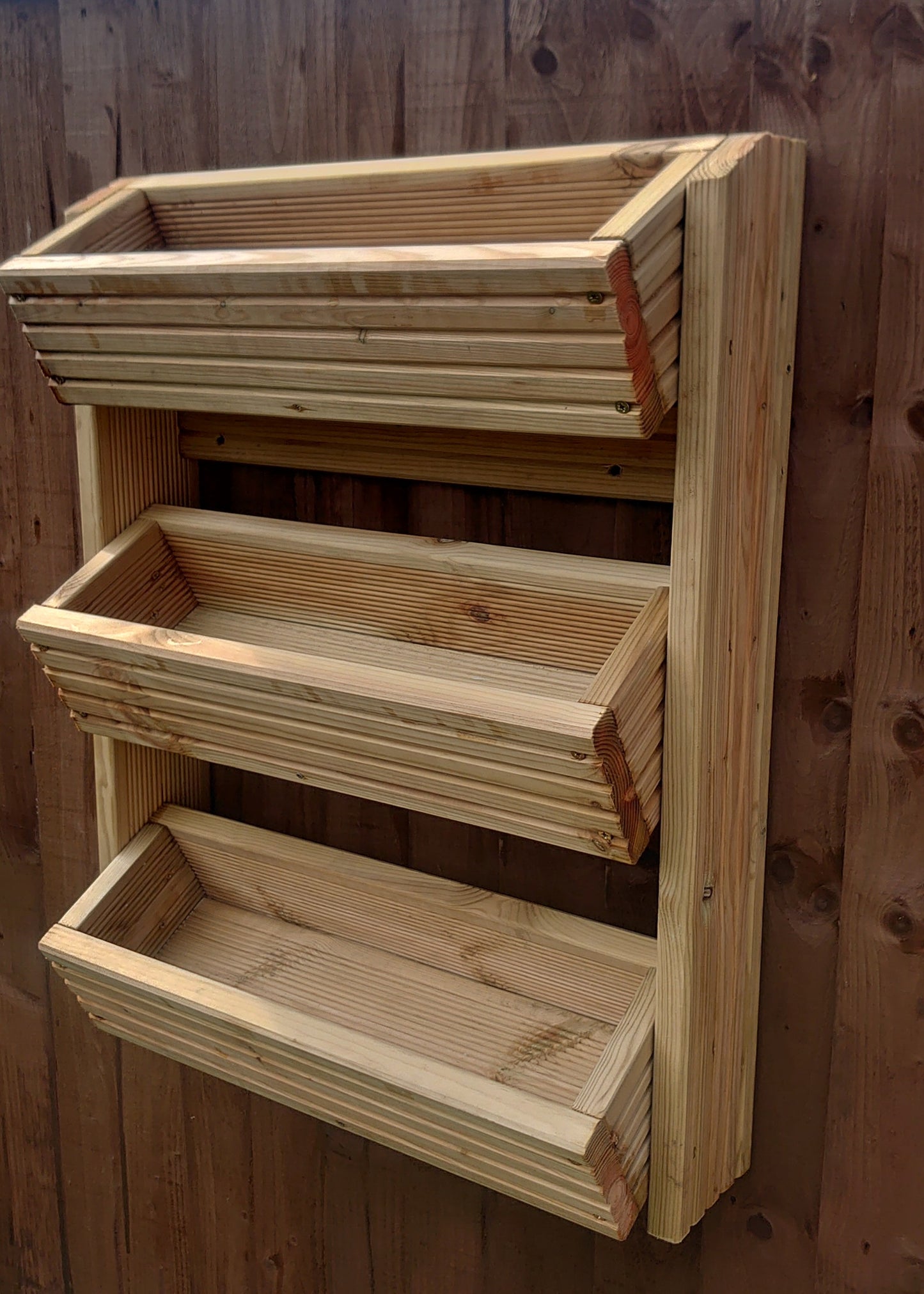 Vertical Tiered Wall Planter, Hanging Planer Box, Fence Tiered Wooden Planter.