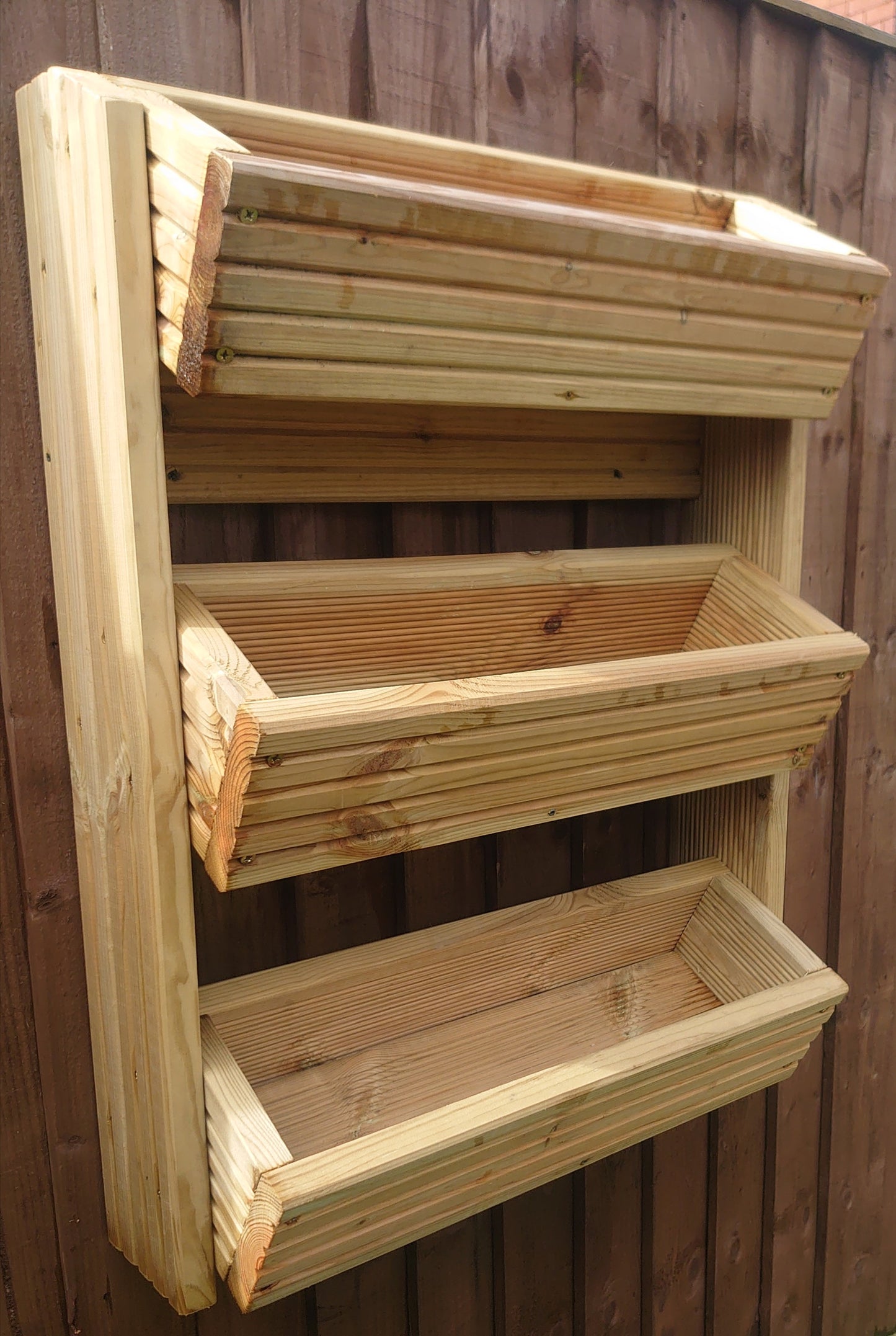 Vertical Tiered Wall Planter, Hanging Planer Box, Fence Tiered Wooden Planter.