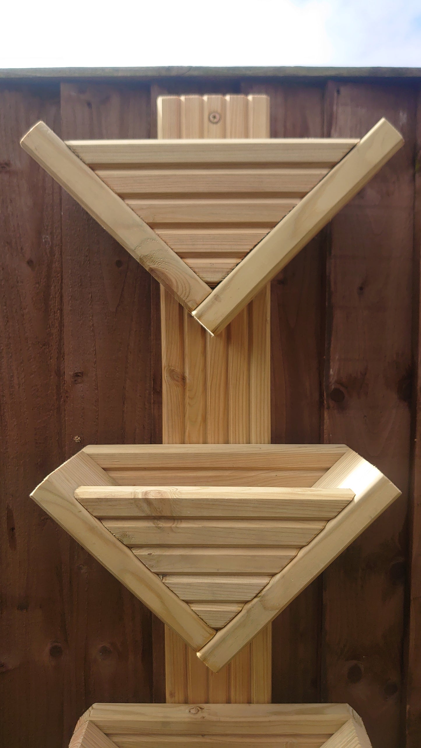 Vertical Tiered Triangle Planter, Herbs Wall Garden, Fence Hanging Planter, Strawberry Planters.