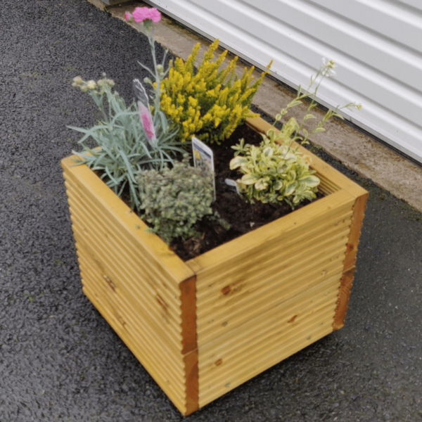 Square Stacked Wooden Planter