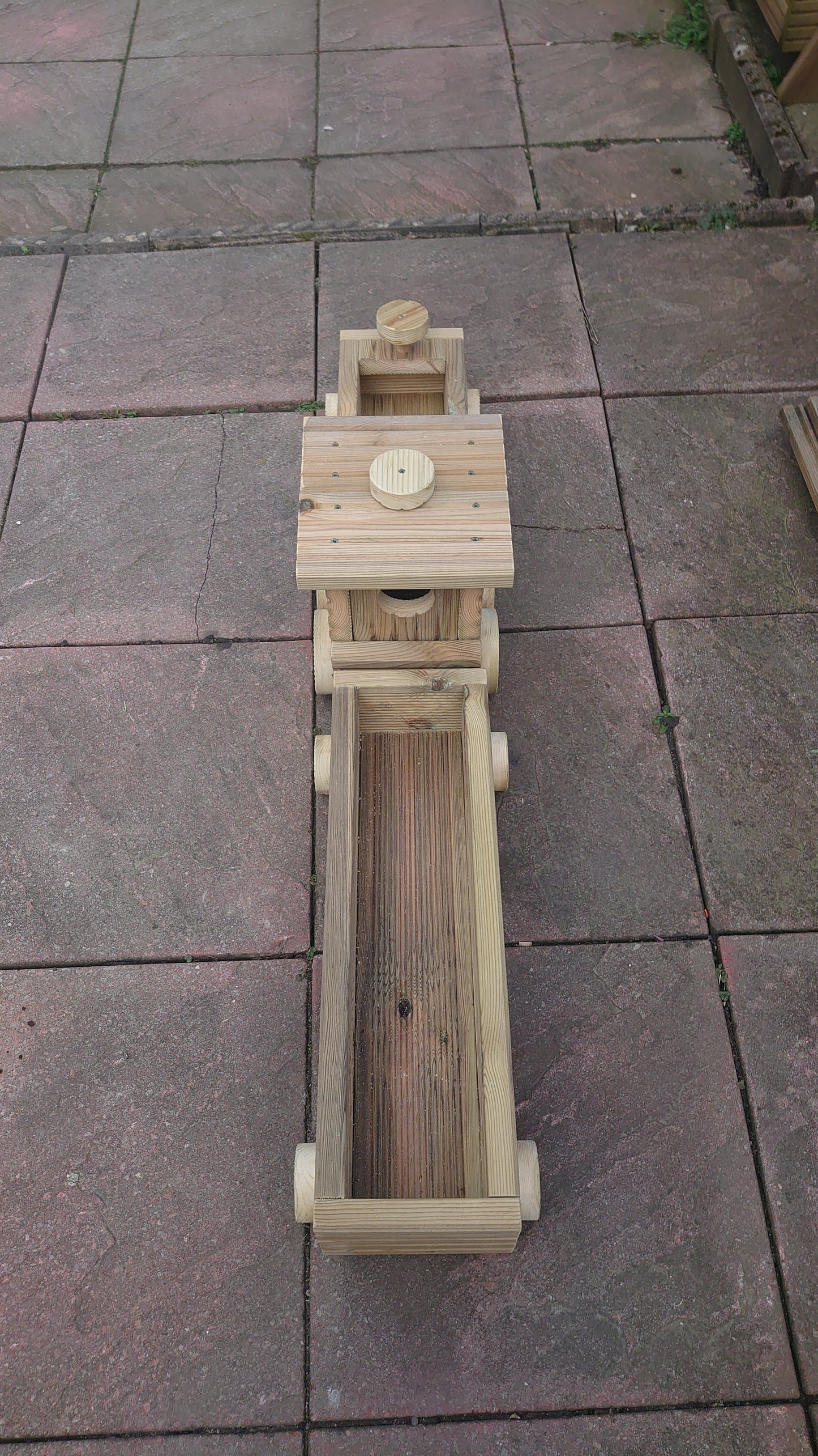 Wooden Outdoor Train planter with multiple carriages, Herbs Planter, Flower Planter Set