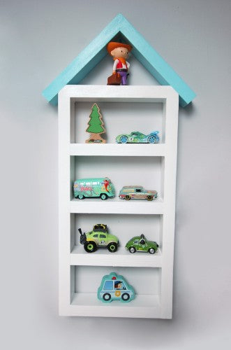 Toy Car Storage, Wooden Display Wall Shelf, Garage, Wall Shelving Unit