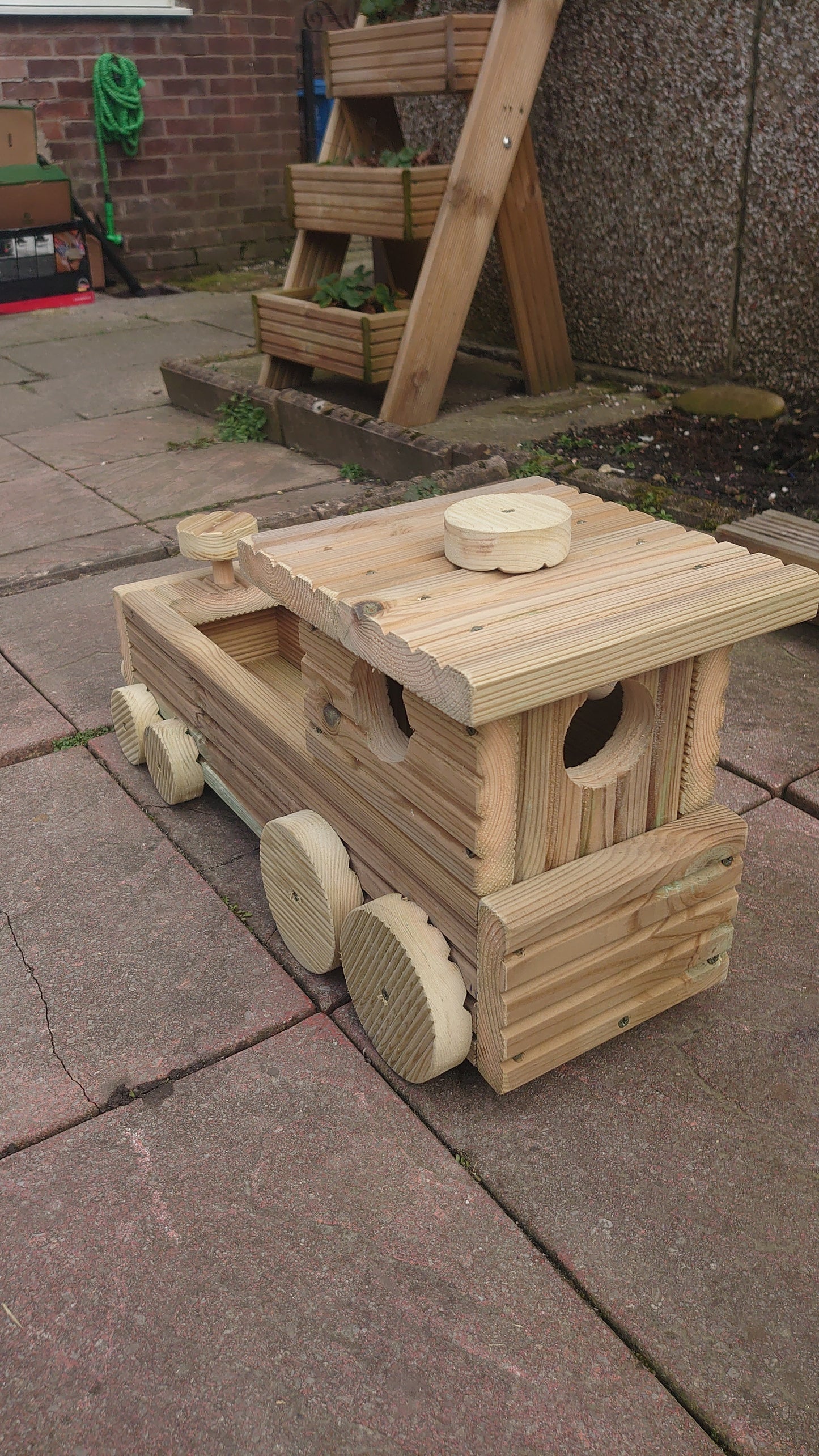 Wooden Outdoor Train planter with multiple carriages, Herbs Planter, Flower Planter Set