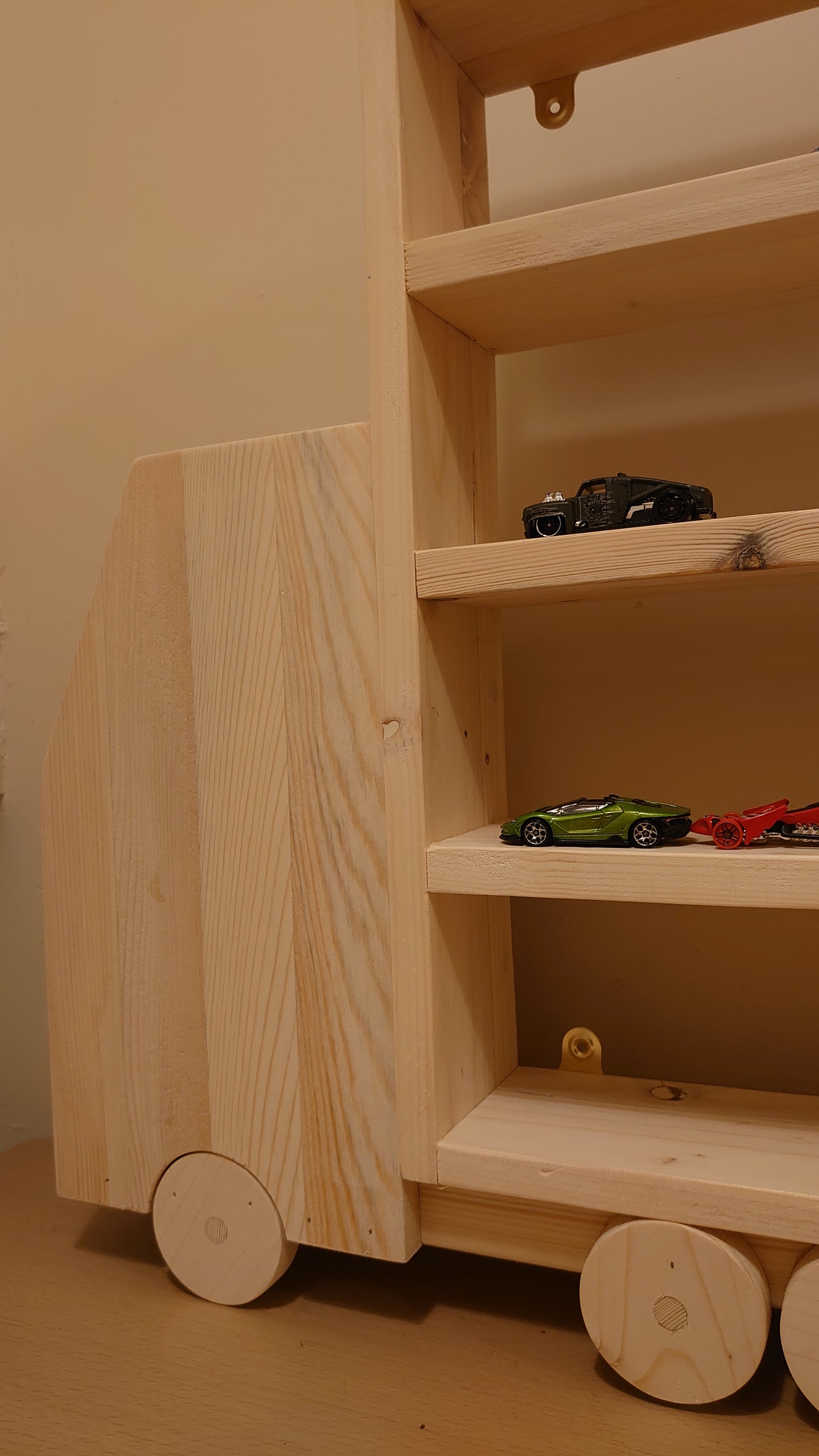 Storage Shelf Garage Lorry for Toys, Cars, Trains, Minifigures Lego Marvel, Wooden Display Wall Shelf, Wall Shelving Unit