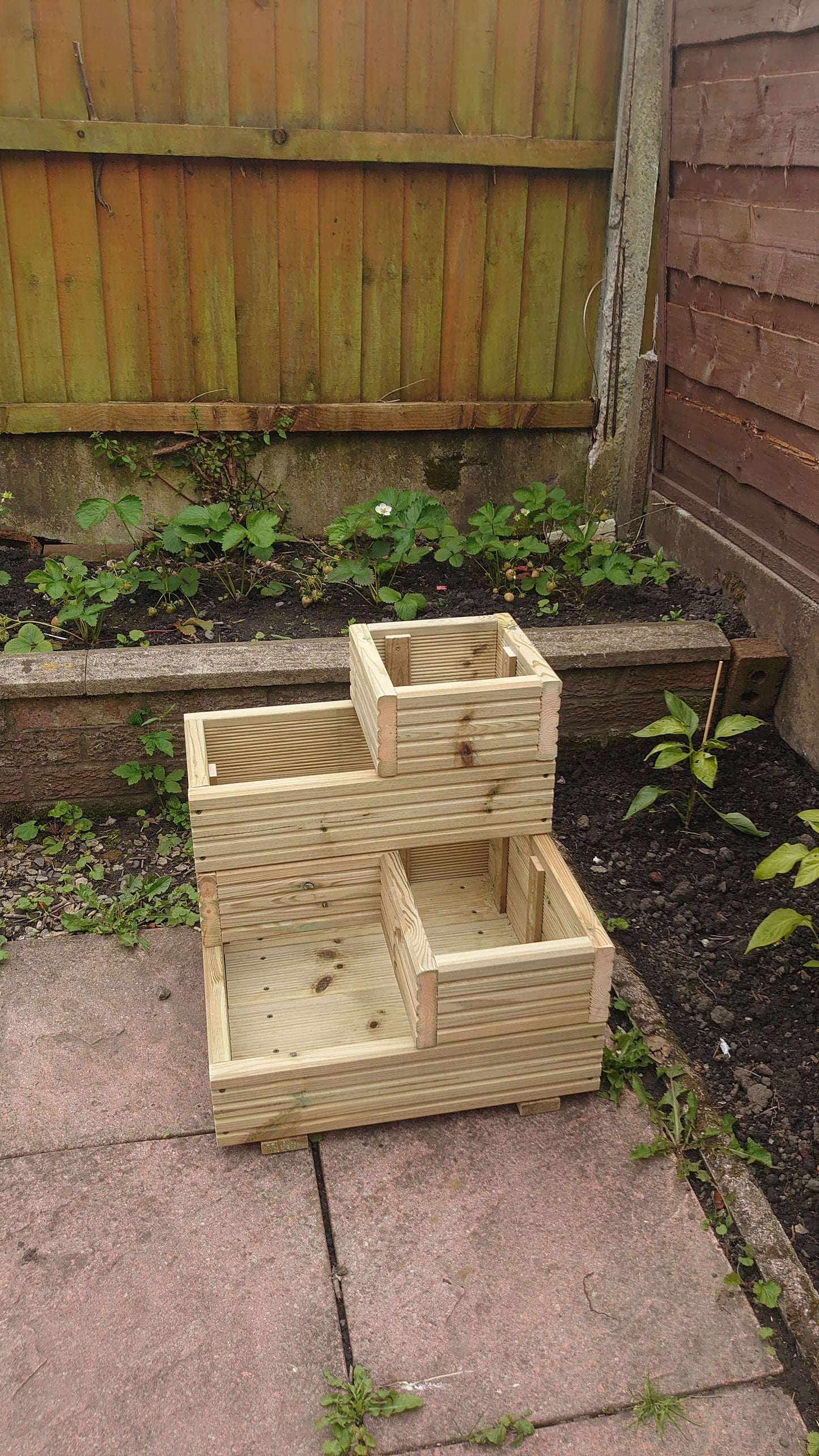 Corner 4 Tier Decking Wooden Garden Planter