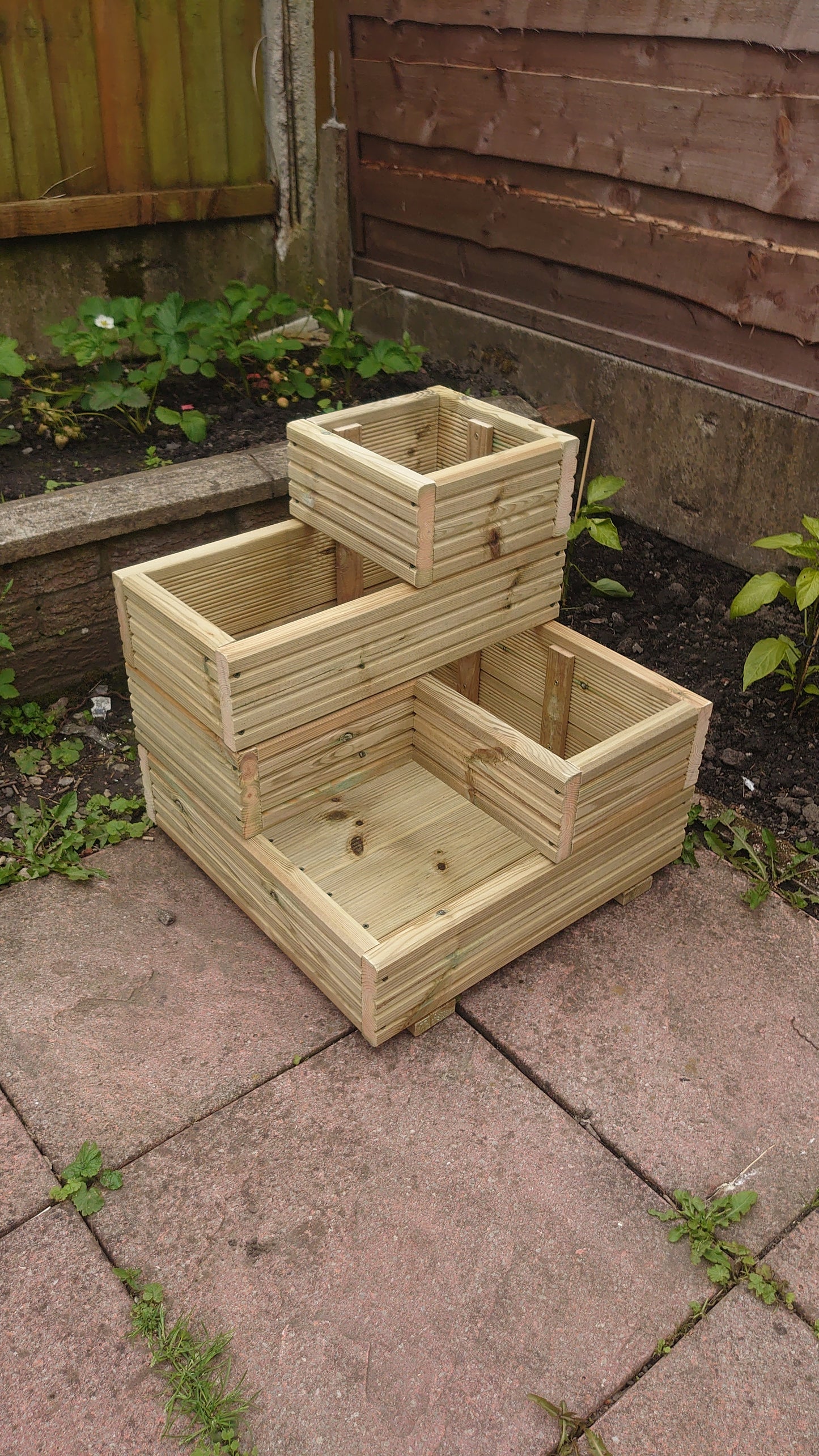 Corner 4 Tier Decking Wooden Garden Planter