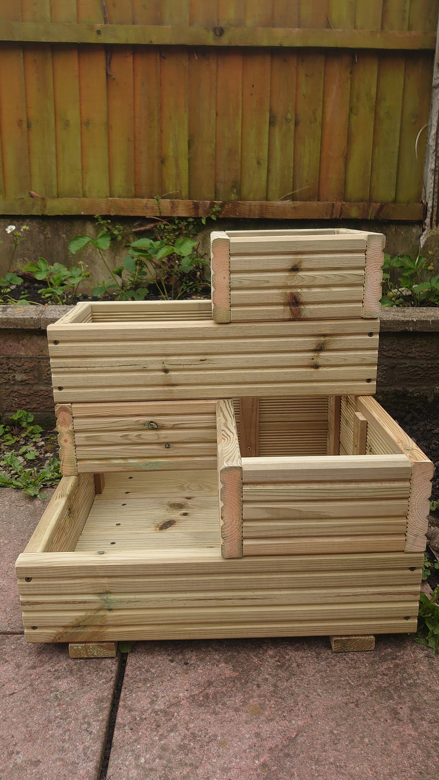 Corner 4 Tier Decking Wooden Garden Planter