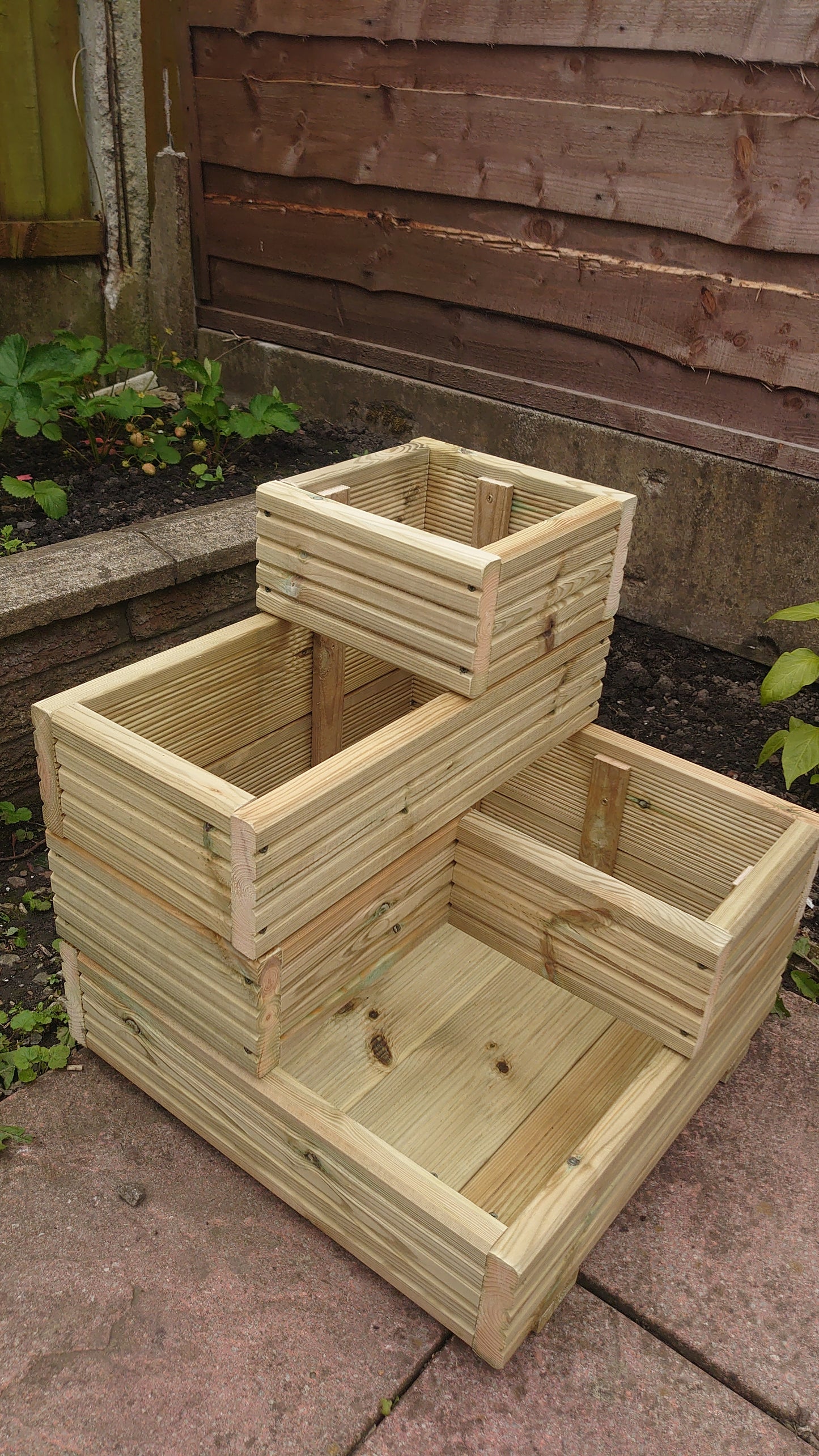 Corner 4 Tier Decking Wooden Garden Planter