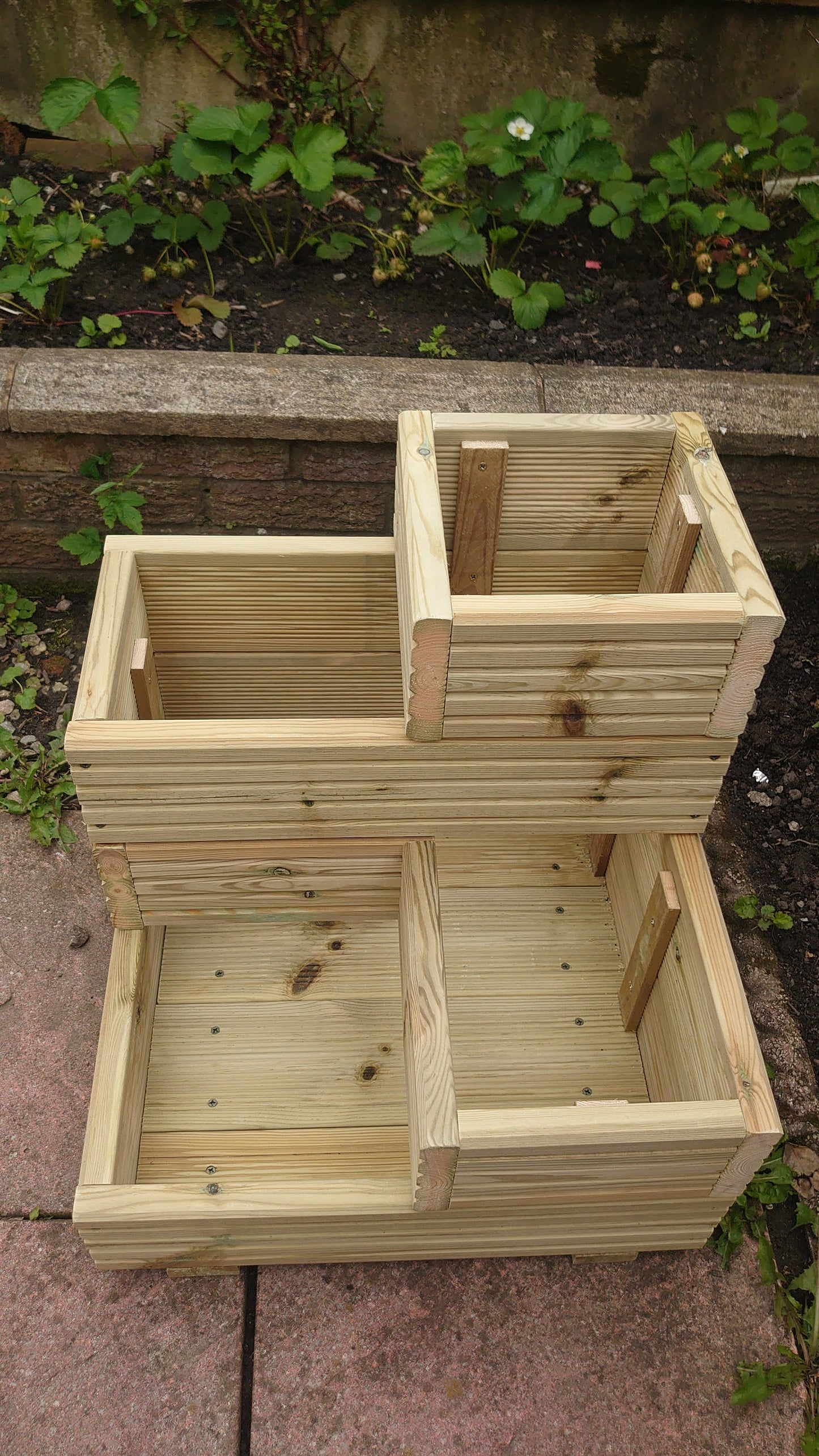 Corner 4 Tier Decking Wooden Garden Planter