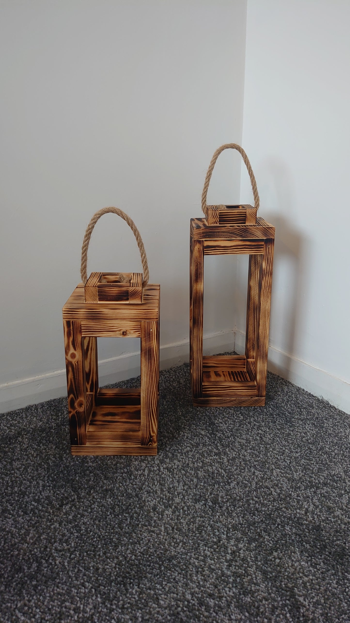 Rustic Wood Lanterns | Wood Burning | Home Decor | Floor Decorations | Reception | Wedding Centerpiece | Wedding