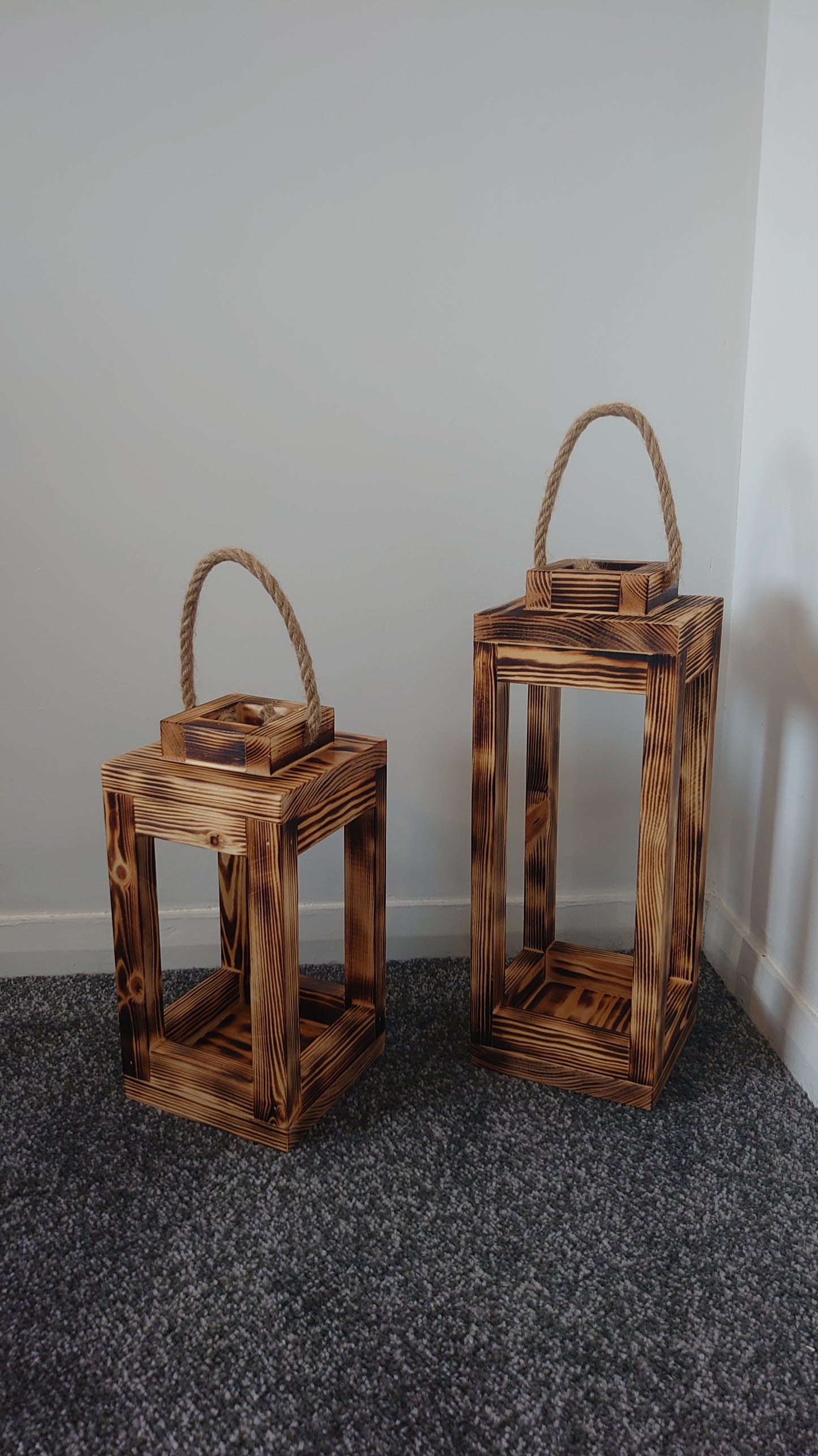 Rustic Wood Lanterns | Wood Burning | Home Decor | Floor Decorations | Reception | Wedding Centerpiece | Wedding