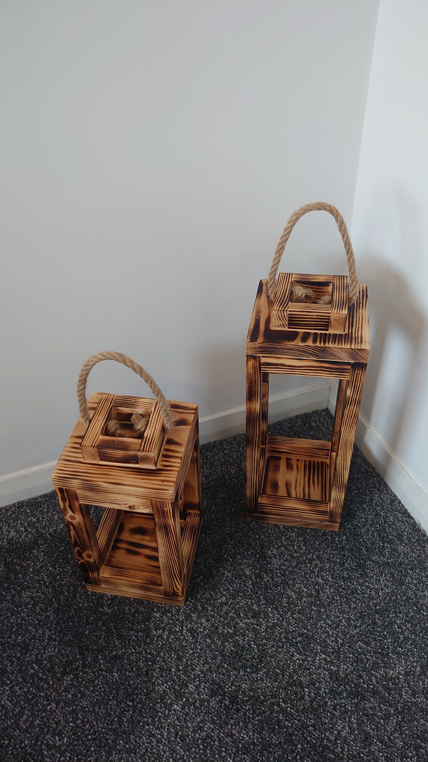 Rustic Wood Lanterns | Wood Burning | Home Decor | Floor Decorations | Reception | Wedding Centerpiece | Wedding