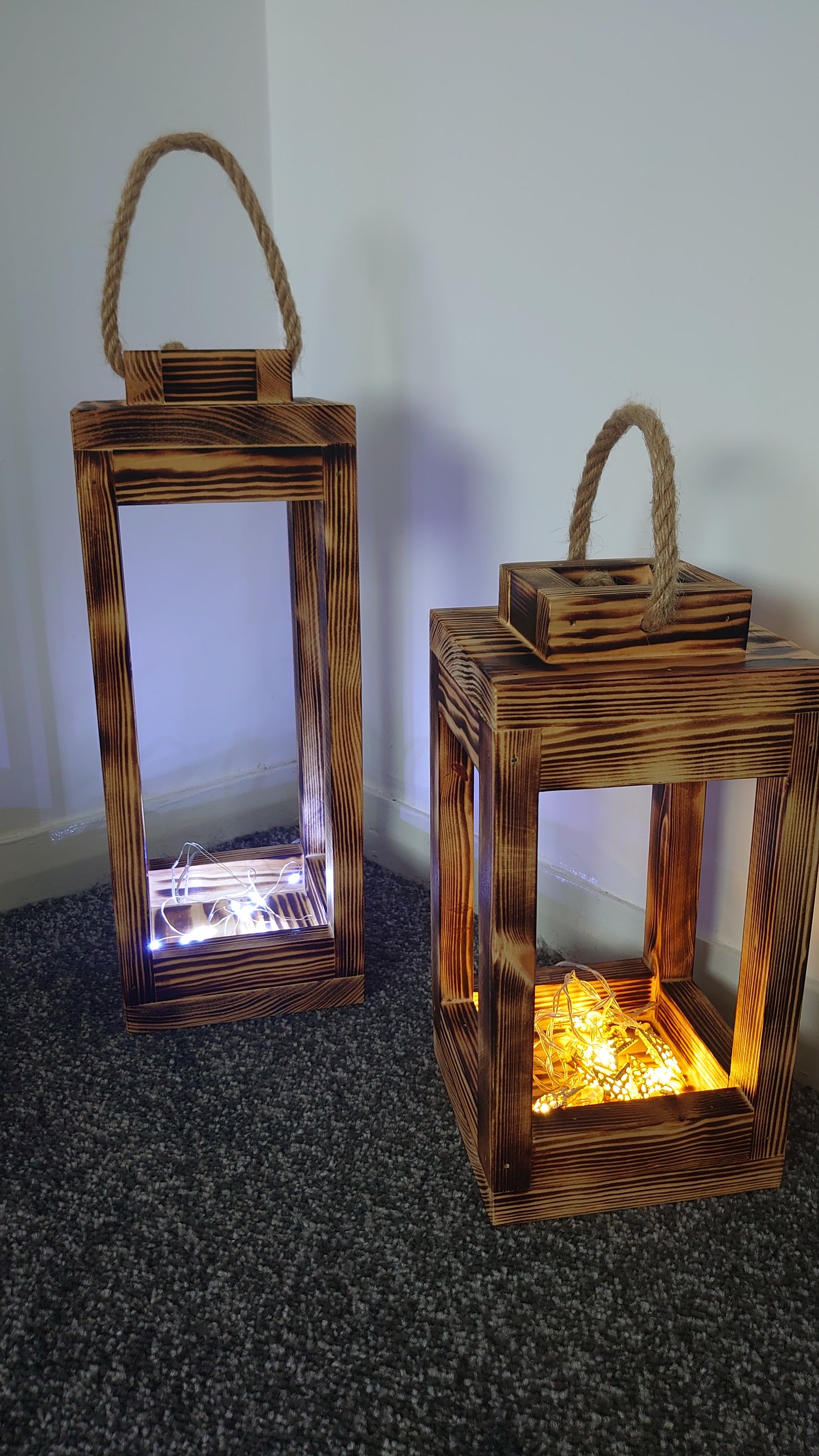 Rustic Wood Lanterns | Wood Burning | Home Decor | Floor Decorations | Reception | Wedding Centerpiece | Wedding