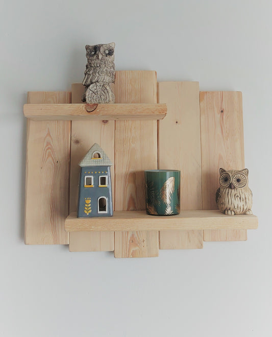 Wall rustic shelf, reclaimed wood