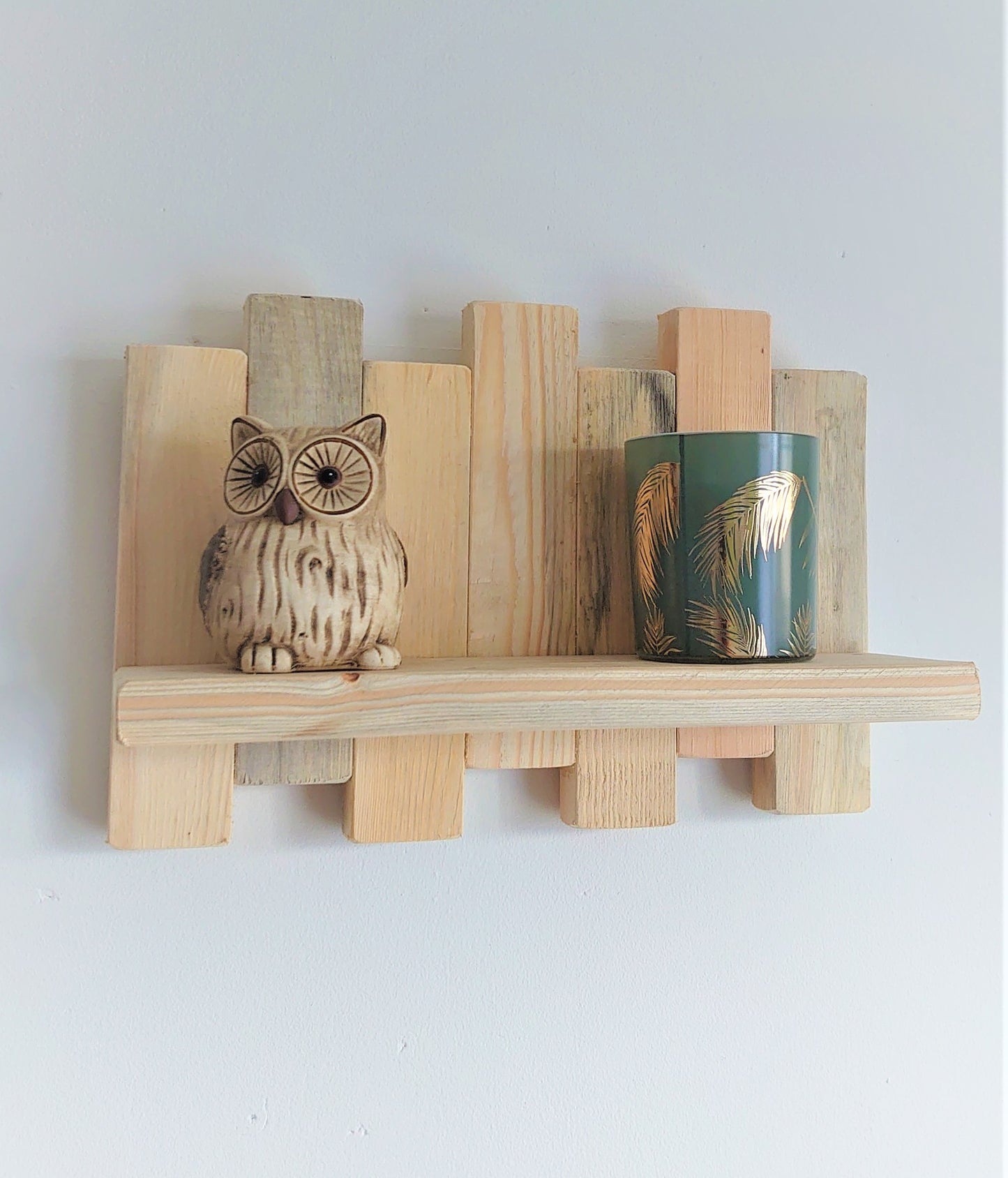 Rustic waxed wood shelf / entryway shelf / wall decoration