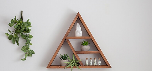 Rustic Triangle shelf, floating triangle shelf , triangle wall shelf, brown shelf, wood triangle, display shelf, modular shelf