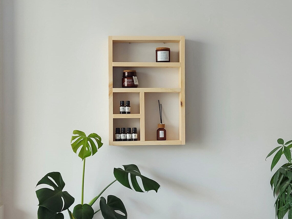 Essential Oils Shelf - Wood Wall Decor - Aromatherapy Shelf - Essential Oils Display - Succulent Display