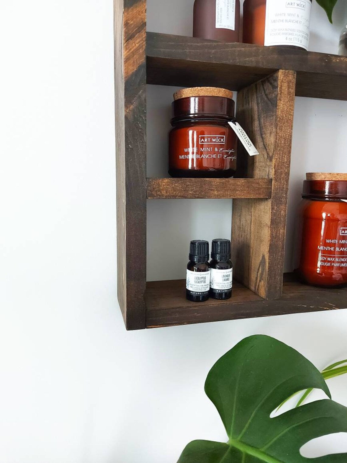 Essential Oils Shelf - Wood Wall Decor - Aromatherapy Shelf - Essential Oils Display - Succulent Display