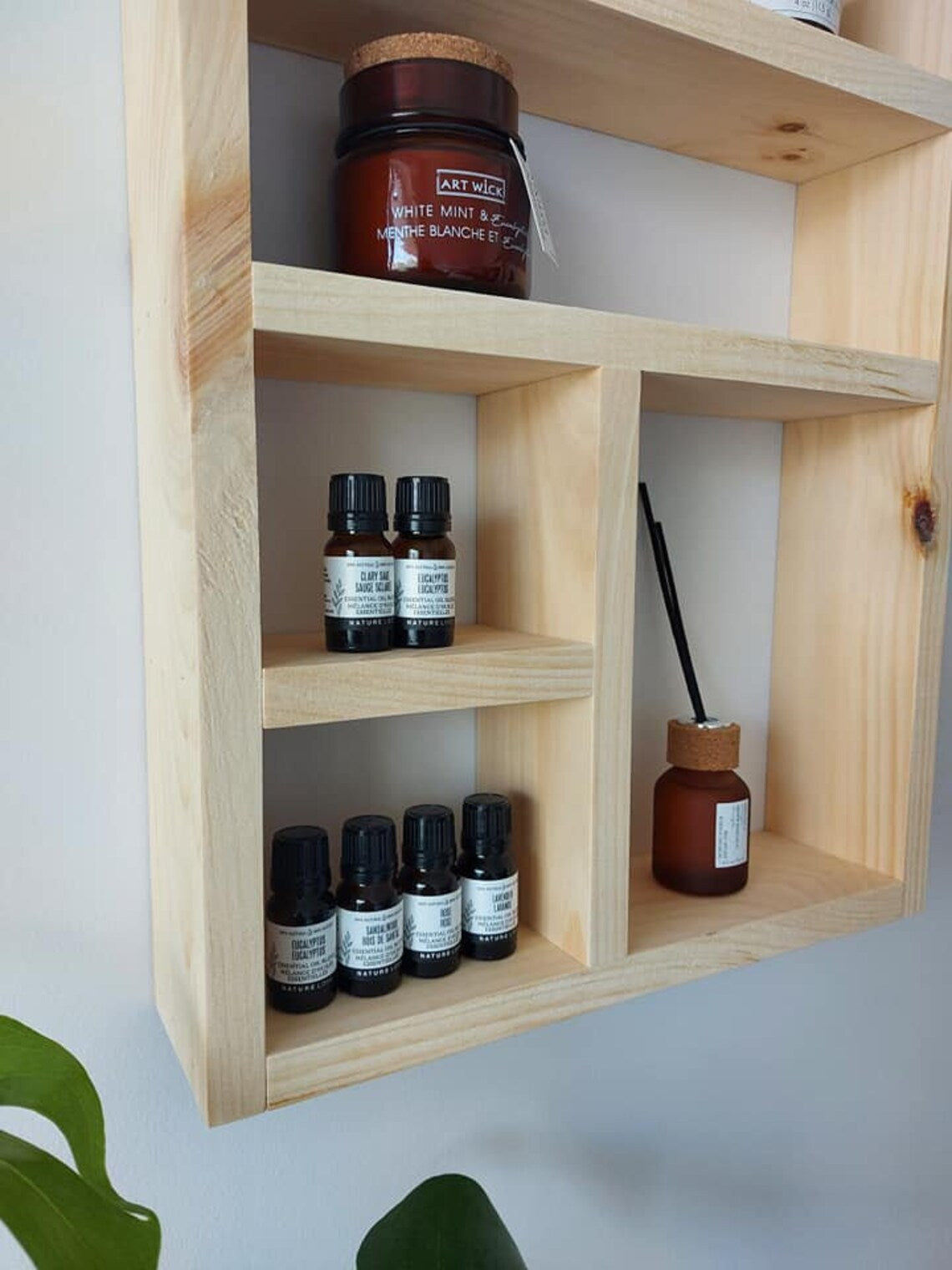 Essential Oils Shelf - Wood Wall Decor - Aromatherapy Shelf - Essential Oils Display - Succulent Display