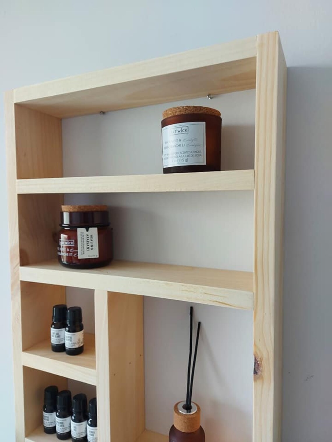 Essential Oils Shelf - Wood Wall Decor - Aromatherapy Shelf - Essential Oils Display - Succulent Display