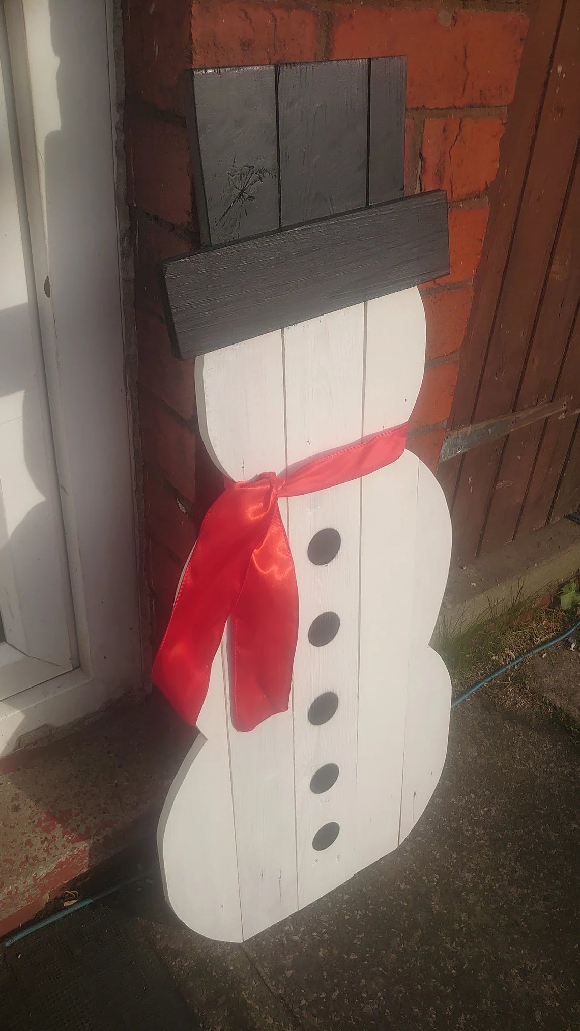 Wooden Snowman Outdoor Ornament