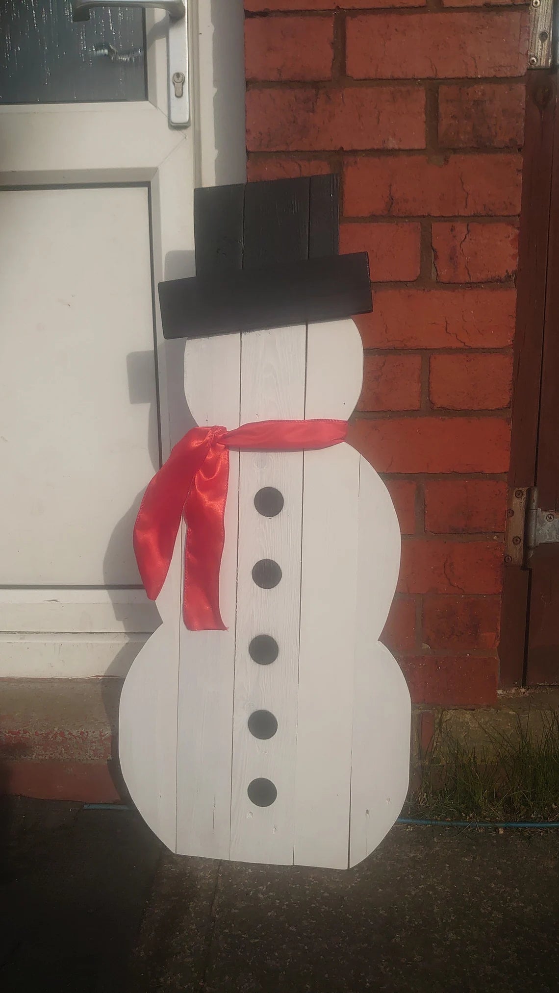 Wooden Snowman Outdoor Ornament