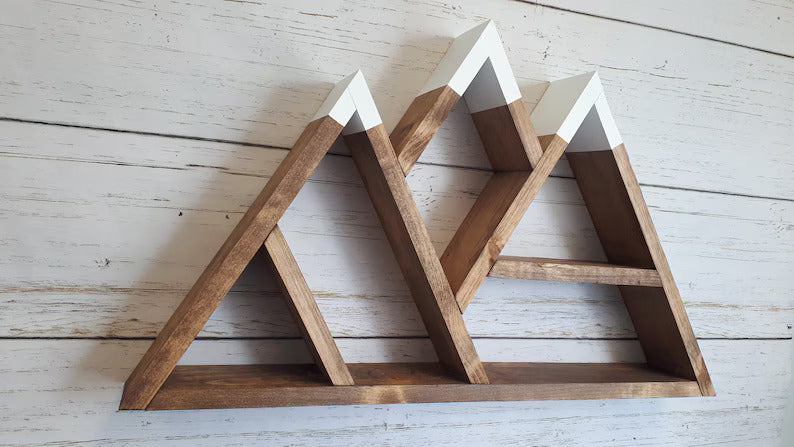 Kids Mountain Shelf - Wood Mountain Shelf - Wall Hangings - Rustic Decor - Nursery Room Decor - Home Decor - Floating Shelf