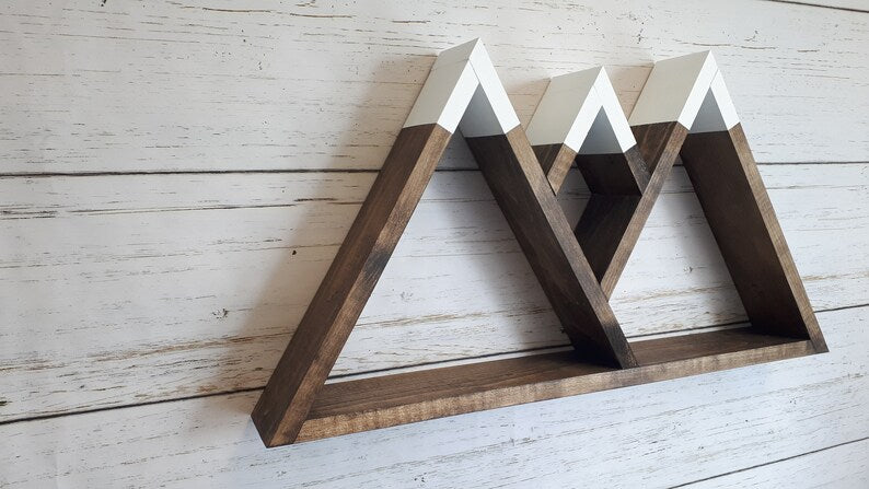 Crown Mountain Shelf - Wood Mountain Shelf - Wall Hangings - Rustic Decor - Nursery Room Decor - Adventure Décor