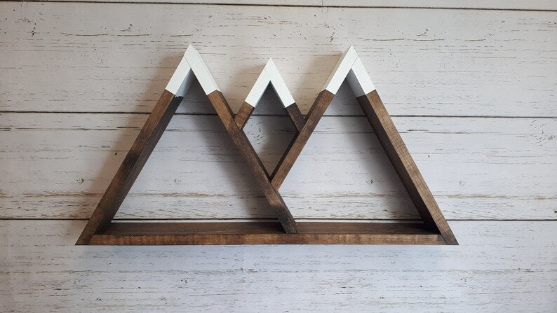 Crown Mountain Shelf - Wood Mountain Shelf - Wall Hangings - Rustic Decor - Nursery Room Decor - Adventure Décor